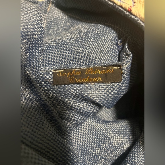 Evil Eye Bindle Tote herringbone bag by French Designer Sophie Peirani Createur - Picture 3 of 8